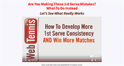 Desktop Screenshot of 1stservemastery.webtennis.com